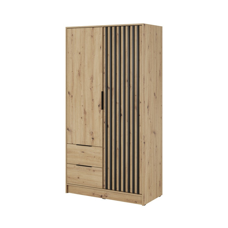 Szafa uchylna ROKSI 105 cm dwudrzwiowa z szufladami dąb artisan