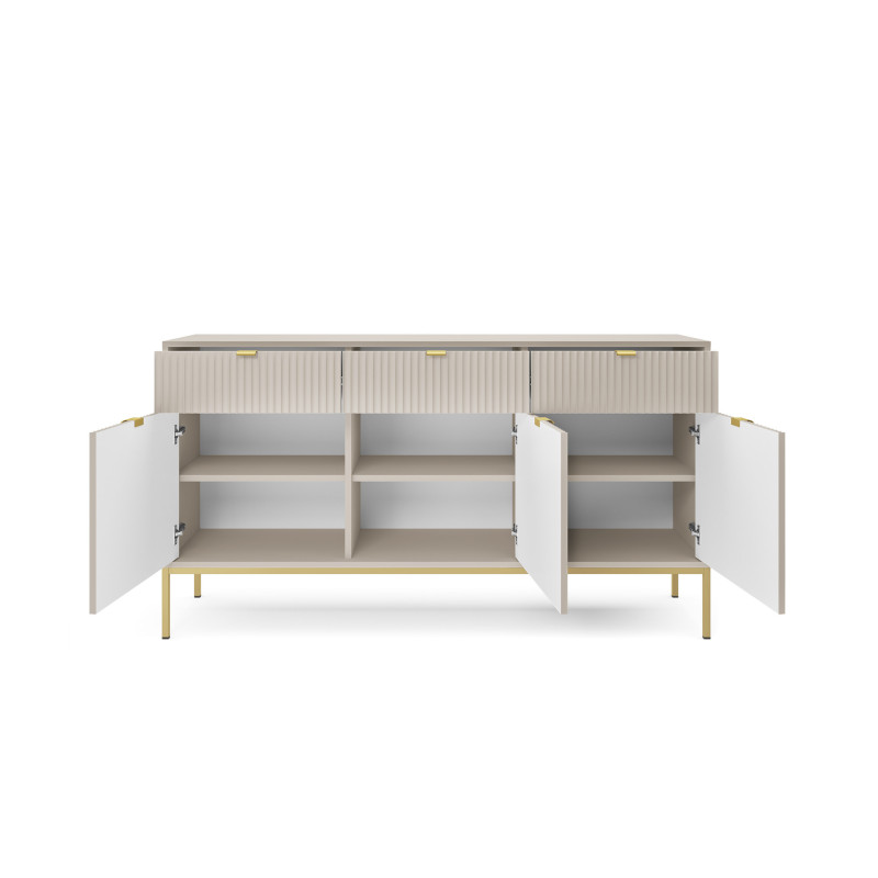 Komoda Linea 154 cm do salonu sypialni kaszmir złoty stelaż Komoda Linea 154 cm do salonu sypialni kaszmir złoty stelaż