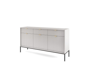 Komoda Linea 154 cm do salonu sypialni szara czarny stelaż