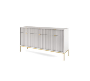 Komoda Linea 154 cm do salonu sypialni szara złoty stelaż