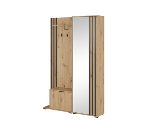 Garderoba ROKSI 131 cm z lustrem do przedpokoju dąb artisan