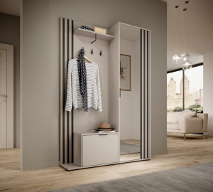 Garderoba ROKSI 131 cm z lustrem do przedpokoju  kaszmir