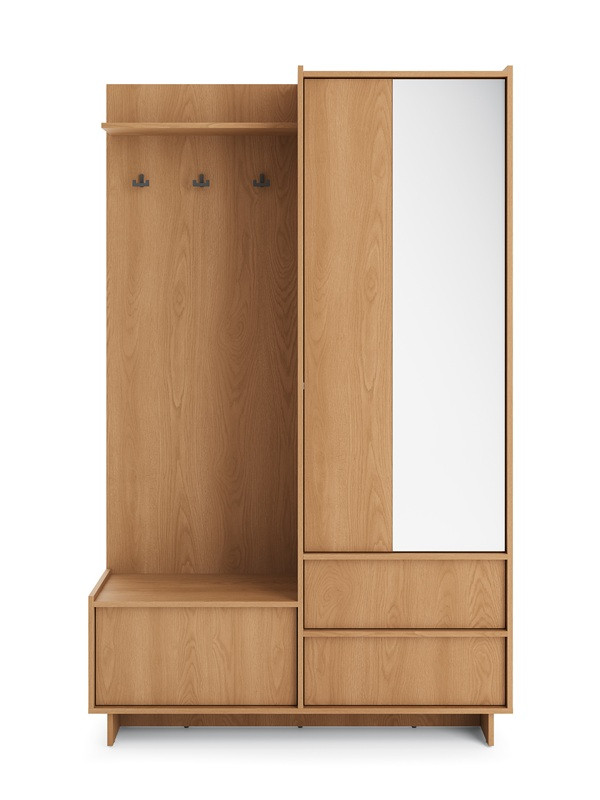 Garderoba SERANO 125 cm z lustrem do przedpokoju dąb karmelowy