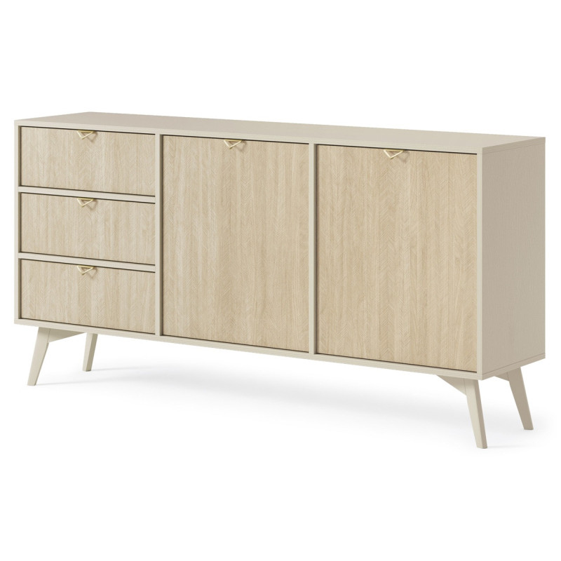Komoda SILVANE 158 cm do salonu sypialni beżowy jodła Komoda SILVANE 158 cm do salonu sypialni beżowy jodła