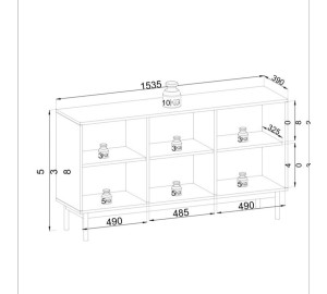 Komoda NORINO 154 cm do salonu sypialni dąb linea