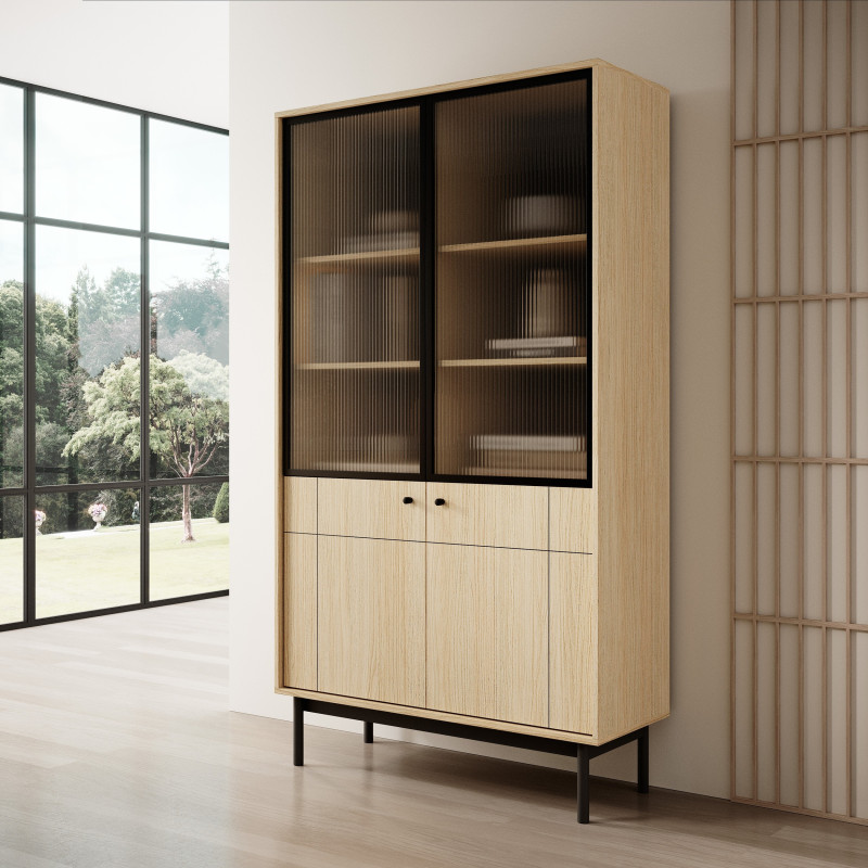 Witryna NORINO 104 cm z do salonu dąb linea Witryna NORINO 104 cm z do salonu dąb linea