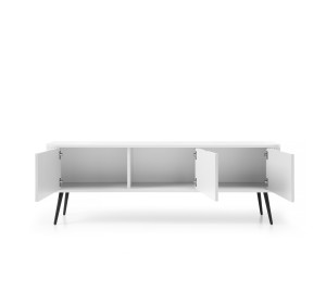 Szafka RTV LORENVO 168 cm do salonu biała czarne nóżki Szafka RTV LORENVO 168 cm do salonu biała czarne nóżki