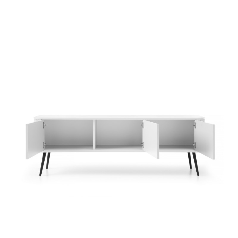Szafka RTV LORENVO 168 cm do salonu biała czarne nóżki Szafka RTV LORENVO 168 cm do salonu biała czarne nóżki