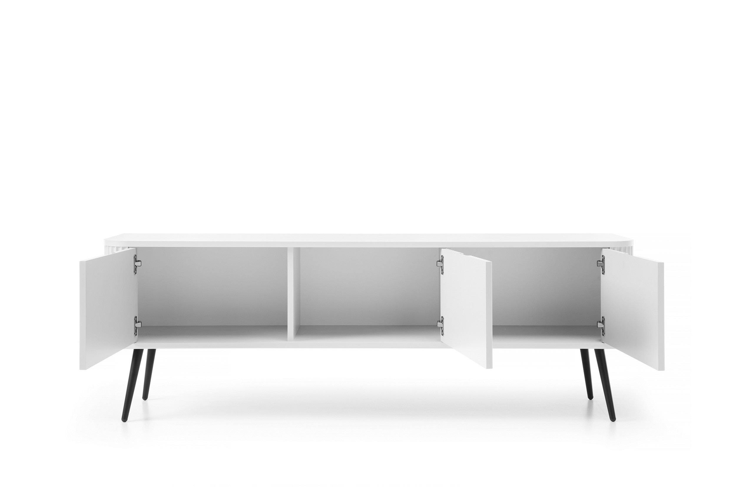 Szafka RTV LORENVO 168 cm do salonu biała czarne nóżki Szafka RTV LORENVO 168 cm do salonu biała czarne nóżki