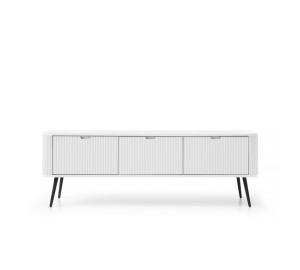Szafka RTV LORENVO 168 cm do salonu biała czarne nóżki Szafka RTV LORENVO 168 cm do salonu biała czarne nóżki