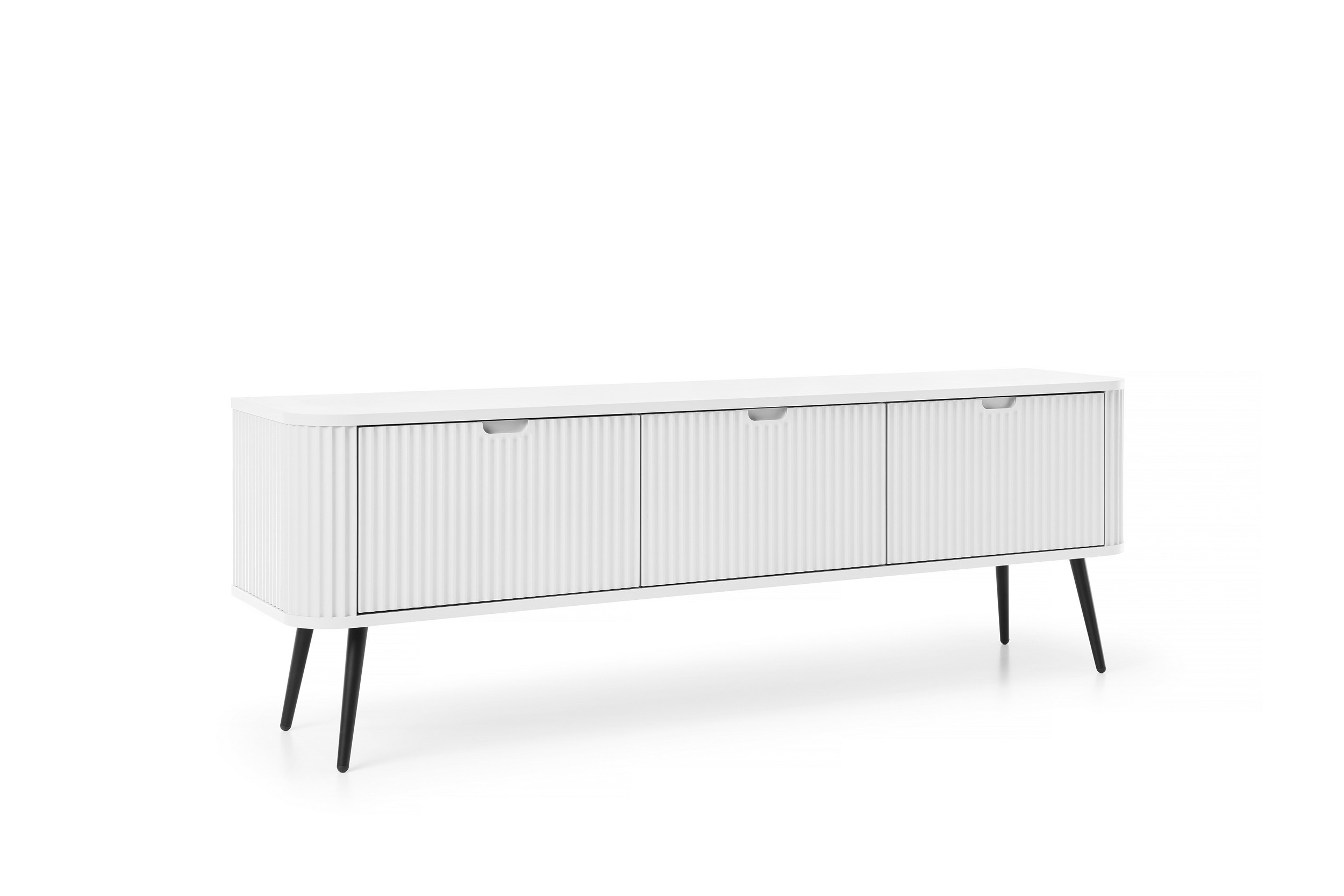 Szafka RTV LORENVO 168 cm do salonu biała czarne nóżki Szafka RTV LORENVO 168 cm do salonu biała czarne nóżki
