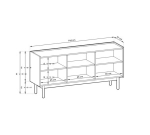 Komoda TAMARO 144 cm do salonu sypialni dąb riviera Komoda TAMARO 144 cm do salonu sypialni dąb riviera