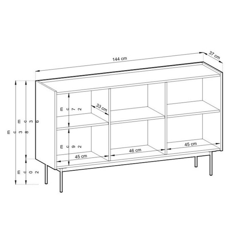Komoda ELVANO 144 cm do salonu sypialni kaszmir