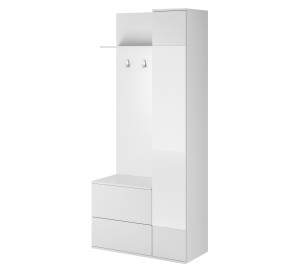 Garderoba VIRENO 90 cm z lustrem do przedpokoju biały