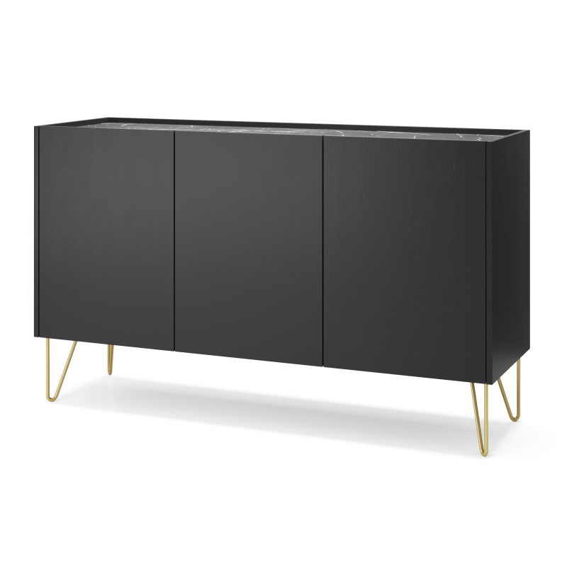 Komoda VELNO 144 cm do salonu sypialni czarna Komoda VELNO 144 cm do salonu sypialni czarna