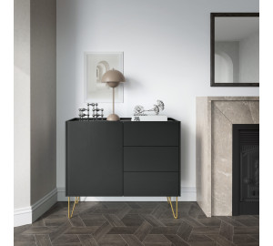 Komoda VELNO 97 cm do salonu sypialni czarna