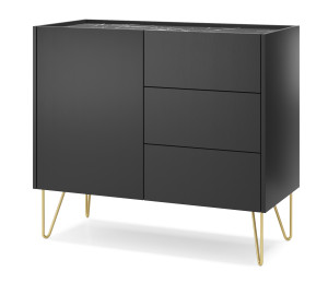 Komoda VELNO 97 cm do salonu sypialni czarna
