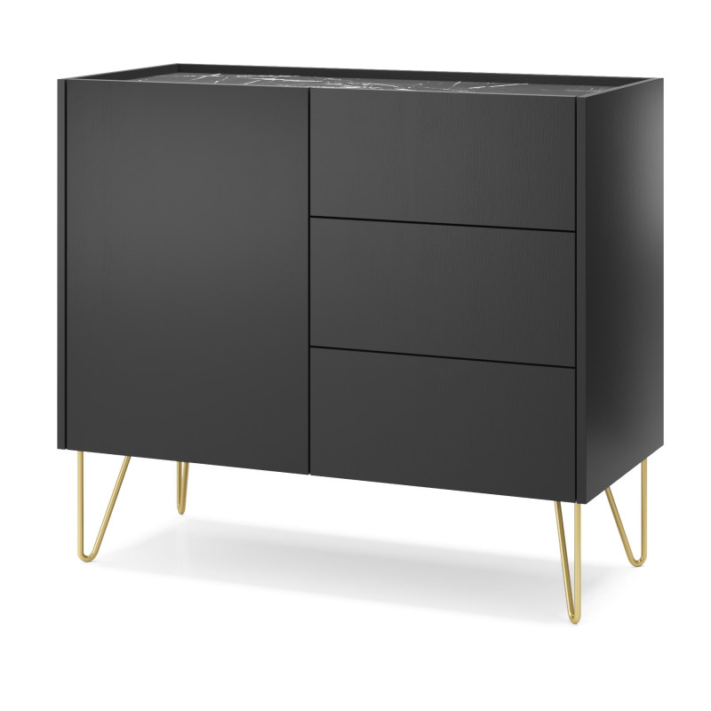 Komoda VELNO 97 cm do salonu sypialni czarna Komoda VELNO 97 cm do salonu sypialni czarna