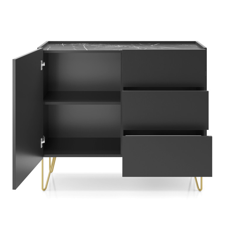 Komoda VELNO 97 cm do salonu sypialni czarna Komoda VELNO 97 cm do salonu sypialni czarna