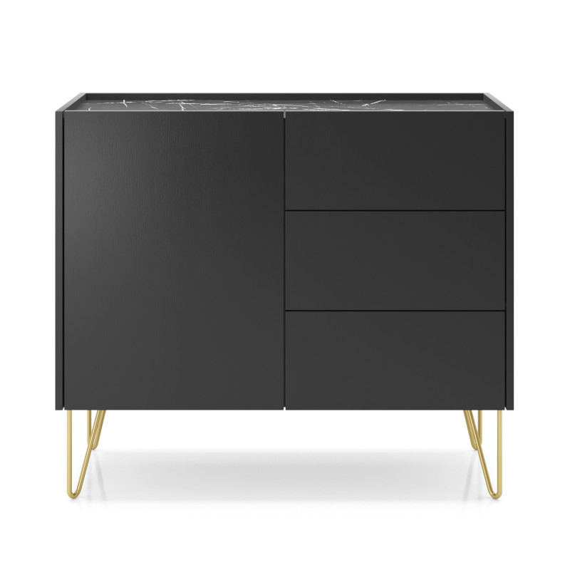 Komoda VELNO 97 cm do salonu sypialni czarna Komoda VELNO 97 cm do salonu sypialni czarna