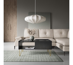 Stolik kawowy ława VELNO 97 cm do salonu czarny
