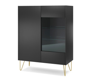 Witryna VELNO 97 cm do salonu czarna
