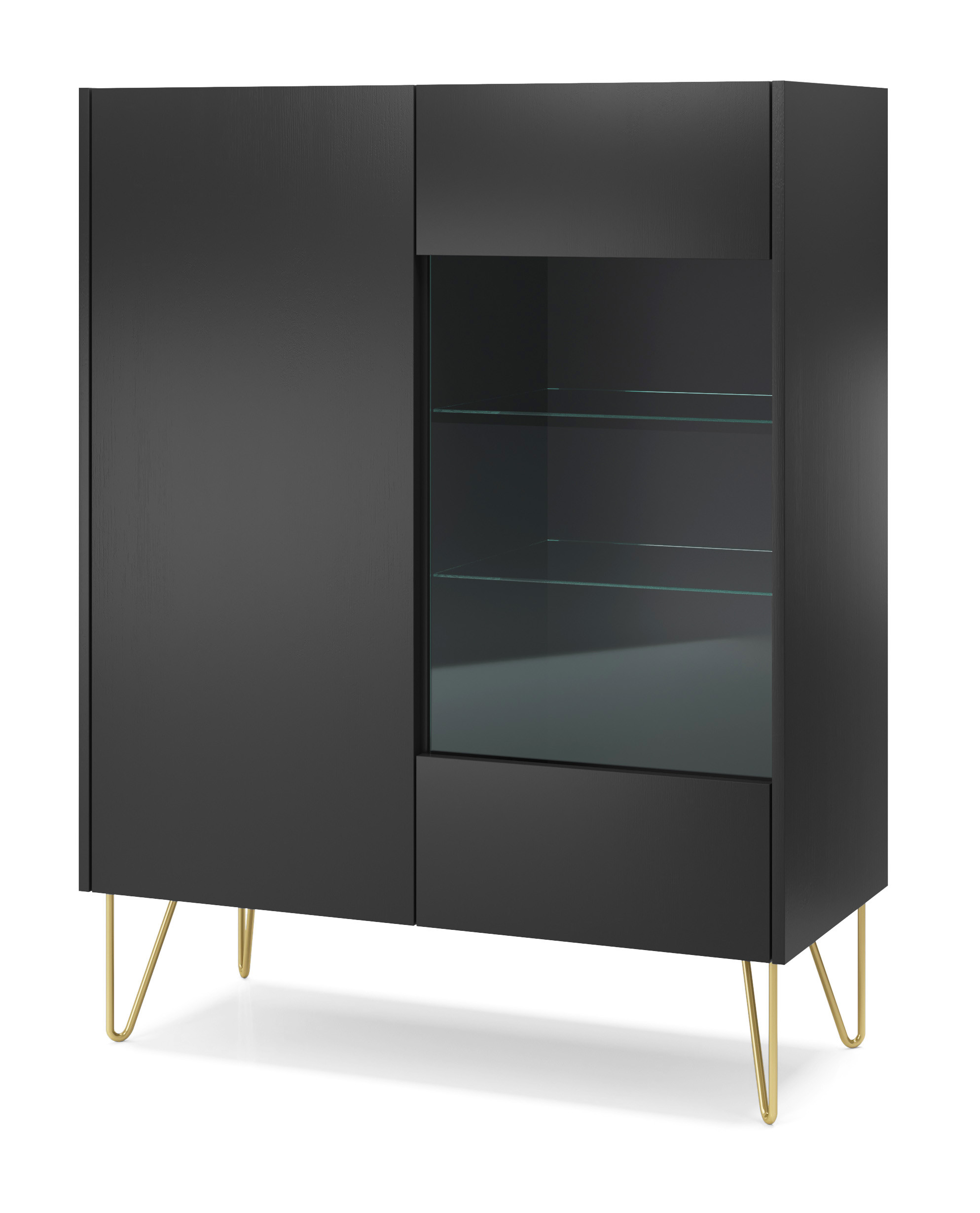 Witryna VELNO 97 cm do salonu czarna