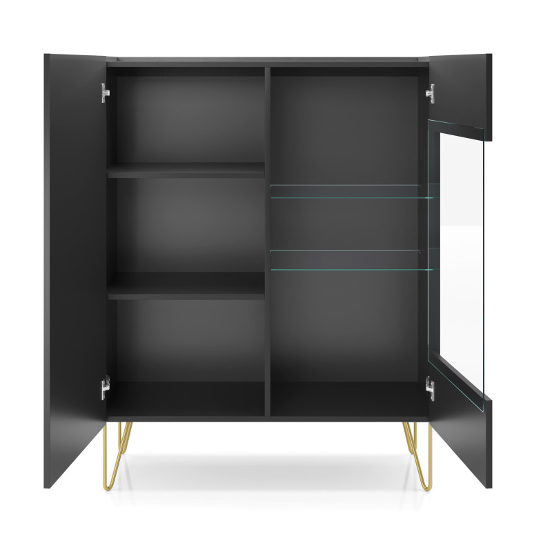 Witryna VELNO 97 cm do salonu czarna