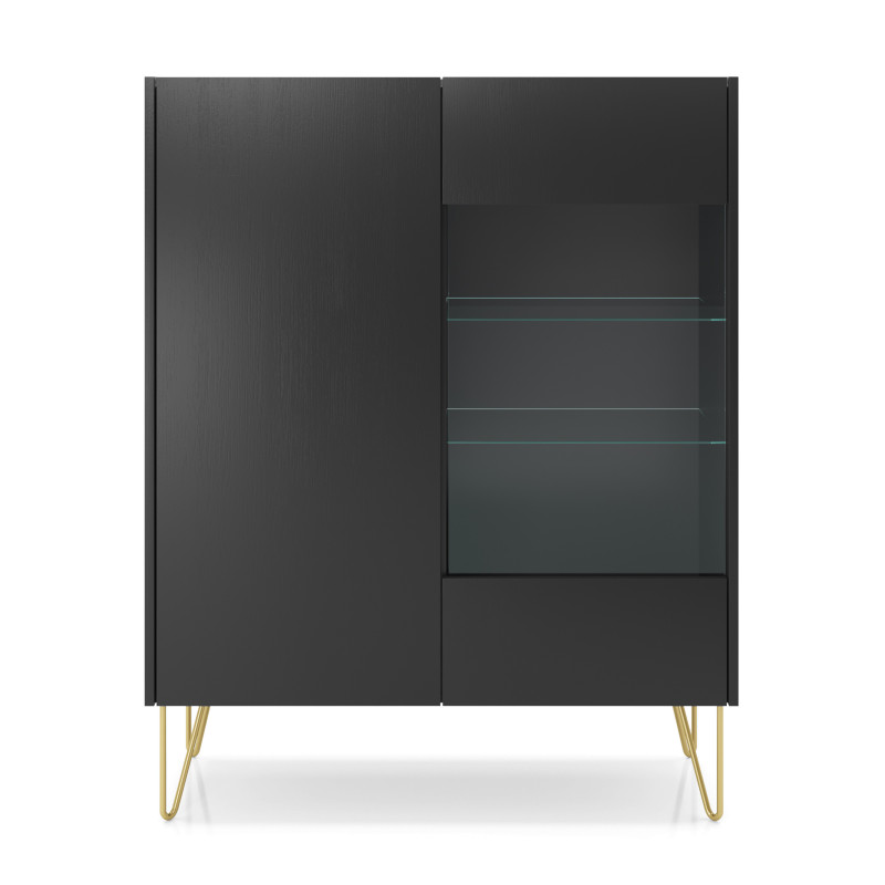 Witryna VELNO 97 cm do salonu czarna