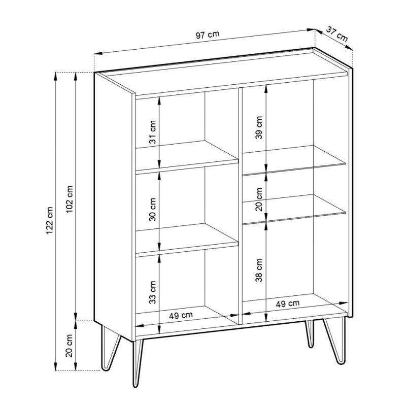 Witryna VELNO 97 cm do salonu czarna