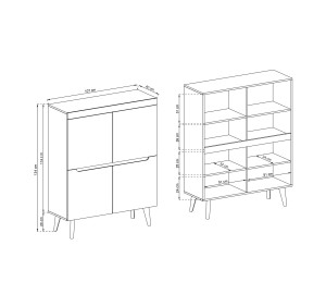 Komoda TARLO 107 cm wysoka do salonu sypialni biała