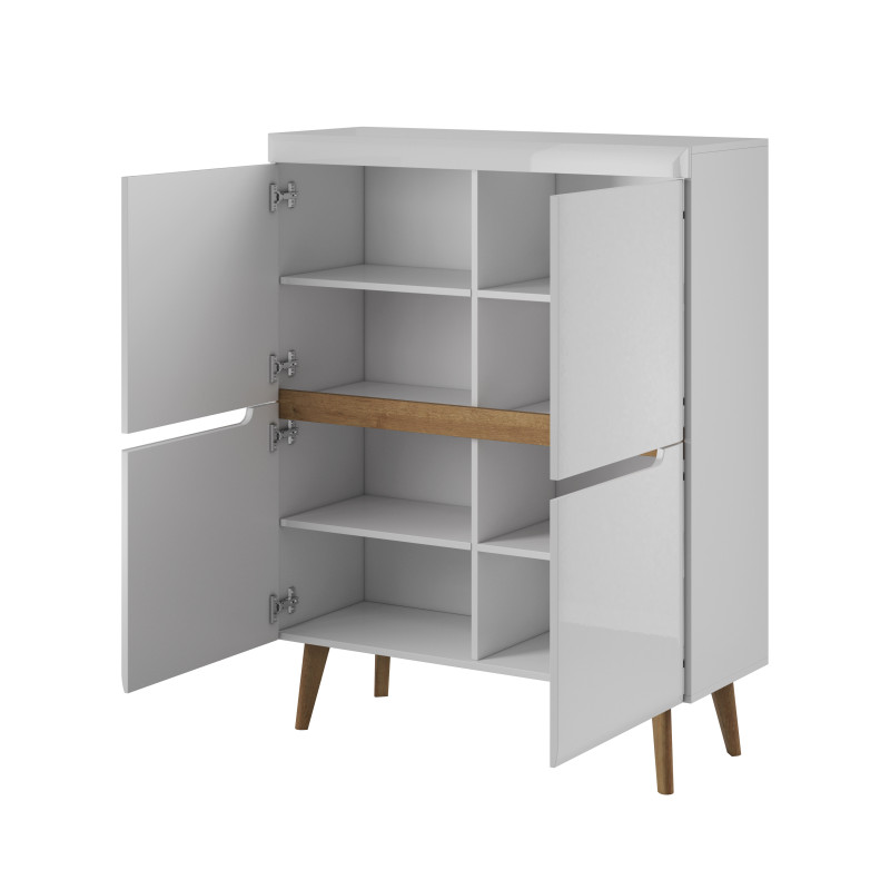 Komoda TARLO 107 cm wysoka do salonu sypialni biała