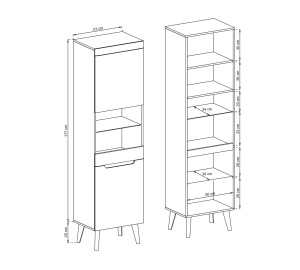 Witryna TARLO 53 cm do salonu biała