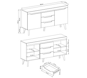 Komoda TARLO 160 cm do salonu sypialni dąb artisan Komoda TARLO 160 cm do salonu sypialni dąb artisan