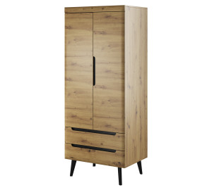Szafa uchylna TARLO 80 cm dwudrzwiowa z szufladami dąb artisan