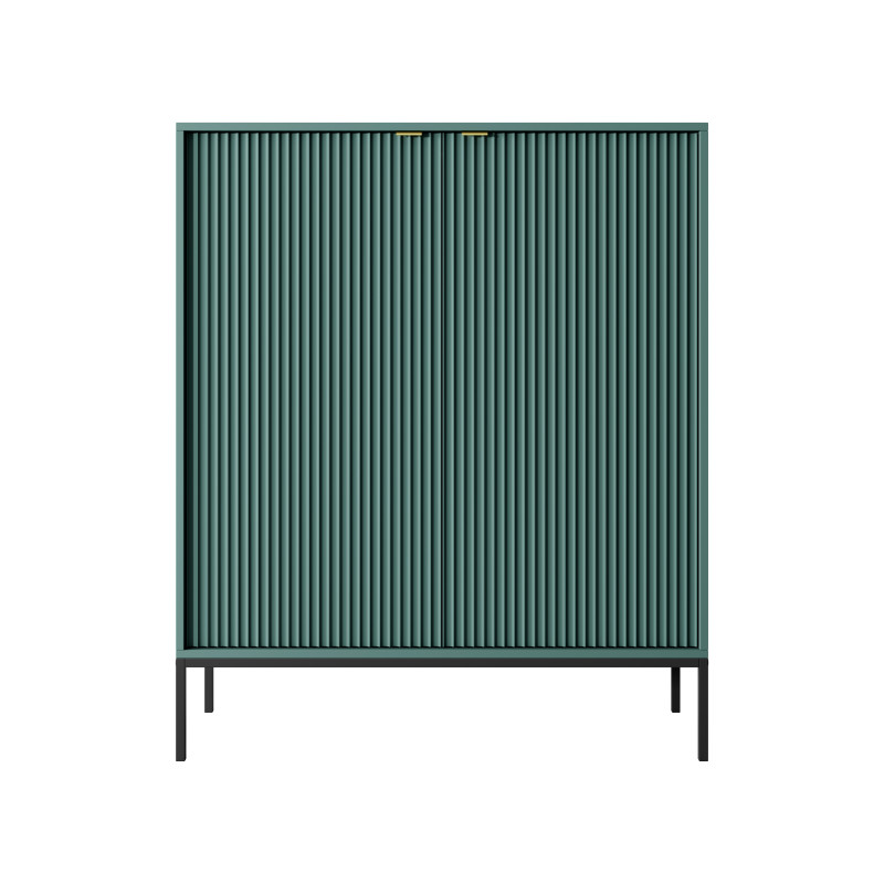 Komoda LINEA 104 cm wysoka do salonu sypialni zielona czarny stelaż złoty uchwyt Komoda LINEA 104 cm wysoka do salonu sypialni zielona czarny stelaż złoty uchwyt