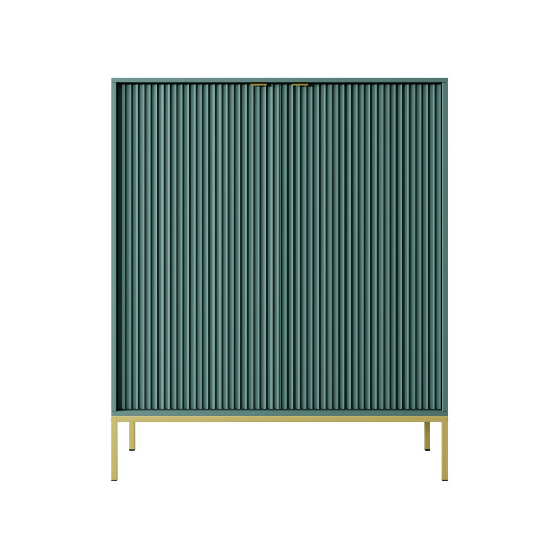 Komoda LINEA 104 cm wysoka do salonu sypialni zielona złoty stelaż złoty uchwyt Komoda LINEA 104 cm wysoka do salonu sypialni zielona złoty stelaż złoty uchwyt