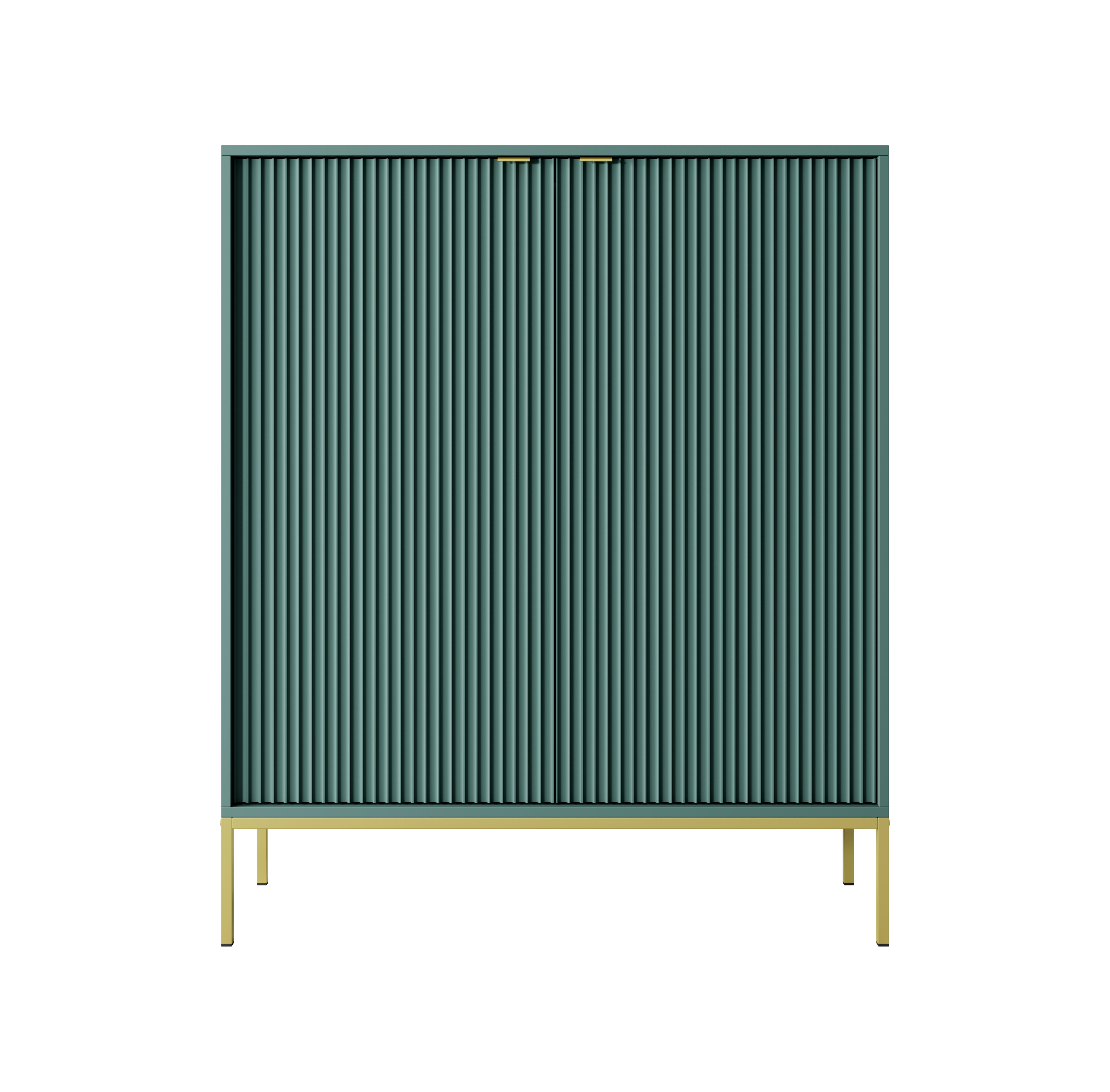 Komoda LINEA 104 cm wysoka do salonu sypialni zielona złoty stelaż złoty uchwyt Komoda LINEA 104 cm wysoka do salonu sypialni zielona złoty stelaż złoty uchwyt