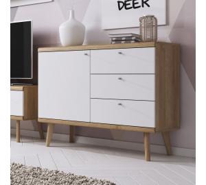 Komoda FENDRO 107 cm do salonu sypialni | dąb riviera, biały