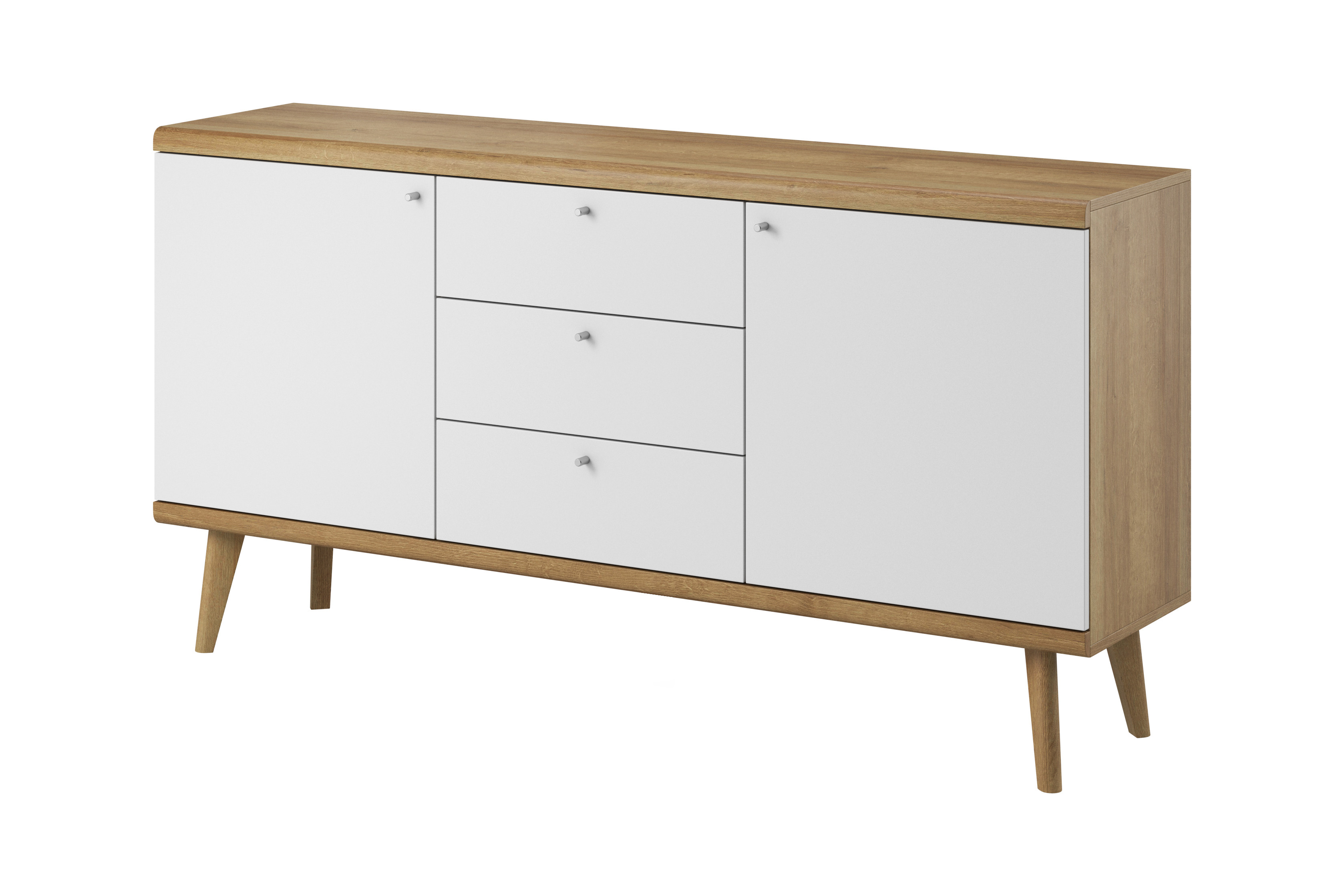 Komoda FENDRO 160 cm do salonu sypialni | dąb riviera, biały