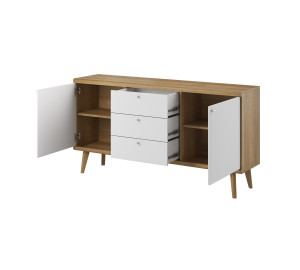 Komoda FENDRO 160 cm do salonu sypialni | dąb riviera, biały