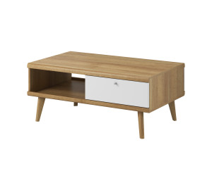 Stolik kawowy ława FENDRO 107 cm do salonu | dąb riviera, biały