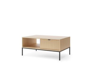 Stolik kawowy ława LINEA 104 cm do salonu dąb czarny stelaż