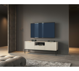 Szafka RTV LINEA 154 cm do salonu kaszmir czarny stelaż Szafka RTV LINEA 154 cm do salonu kaszmir czarny stelaż
