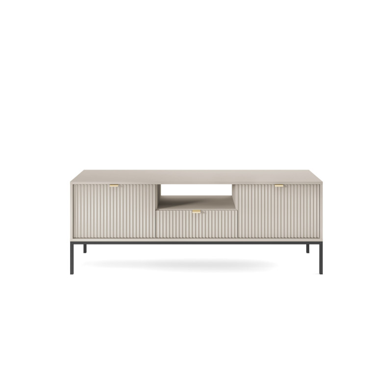 Szafka RTV LINEA 154 cm do salonu kaszmir czarny stelaż Szafka RTV LINEA 154 cm do salonu kaszmir czarny stelaż