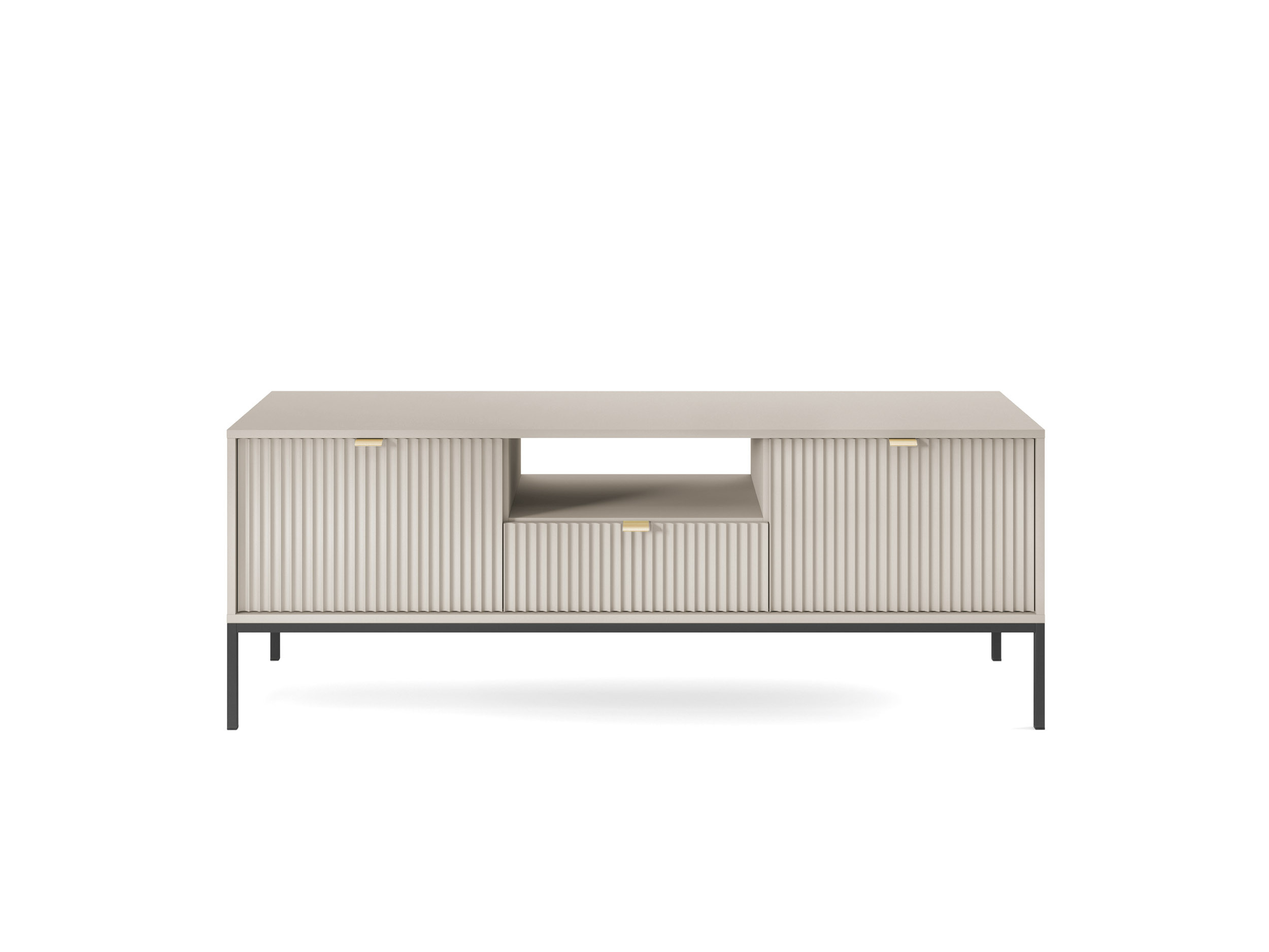 Szafka RTV LINEA 154 cm do salonu kaszmir czarny stelaż Szafka RTV LINEA 154 cm do salonu kaszmir czarny stelaż
