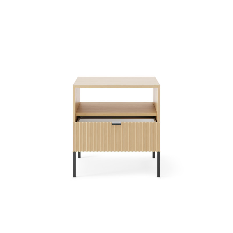 Szafka nocna stolik nocny LINEA 54cm do sypialni dąb czarny stelaż Szafka nocna stolik nocny LINEA 54cm do sypialni dąb czarny stelaż