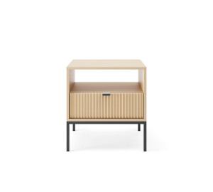 Szafka nocna stolik nocny LINEA 54cm do sypialni dąb czarny stelaż Szafka nocna stolik nocny LINEA 54cm do sypialni dąb czarny stelaż