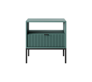 Szafka nocna stolik nocny LINEA 54cm do sypialni zielona czarny stelaż czarny uchwyt Szafka nocna stolik nocny LINEA 54cm do sypialni zielona czarny stelaż czarny uchwyt