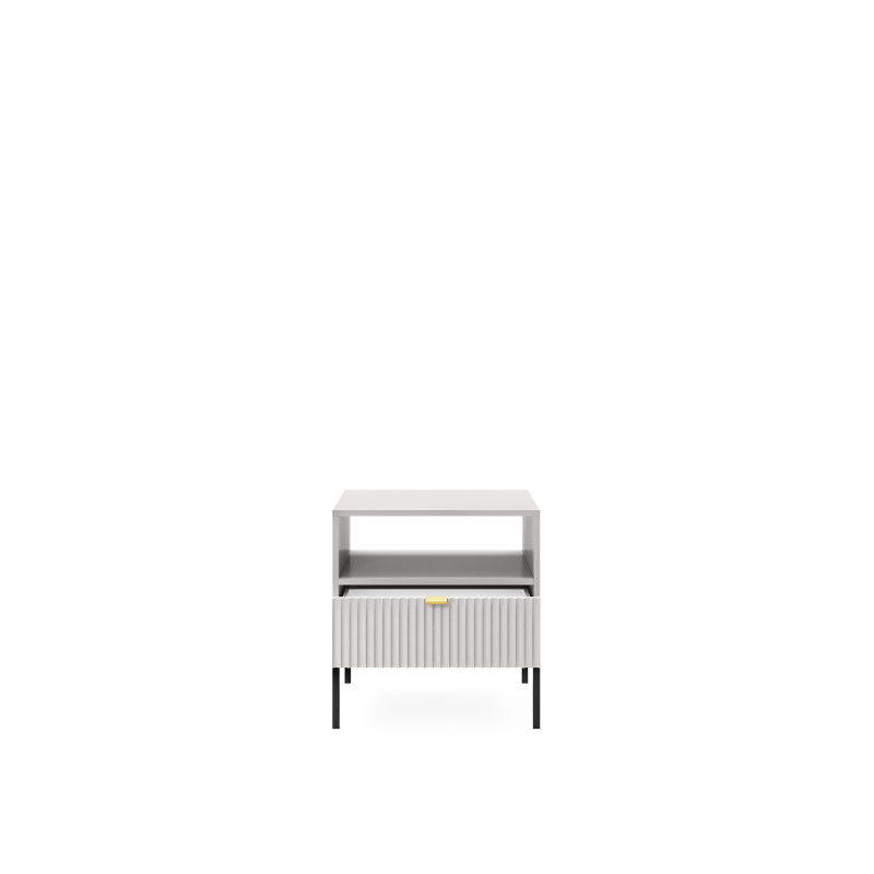 Szafka nocna stolik nocny LINEA 54cm do sypialni szara czarny stelaż